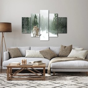 Leopárd a hóban képe (150x105 cm)