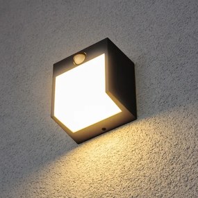 Brilagi-LED kültéri fali lámpa szenzorral TERNI LED/12W/230V fekete IP44