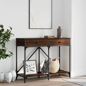 barna tölgyszínű szerelt fa tálalóasztal 100 x 39 x 78,5 cm