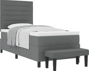 vidaXL Boxrugós ágy matracmal Sötétszürke 80 x 200 cm szövet