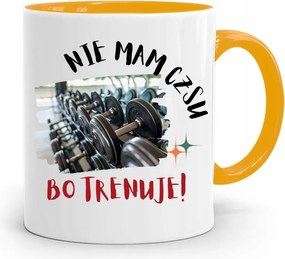 Edzőnőnek Edzőterem Bögre Sárga Ajándék fényképes nyomtatással