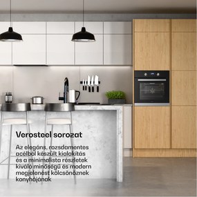 Klarstein Verosteel beépített sütő | 60 cm | 67 l A energiaosztály | 3220 W | ezüst színű