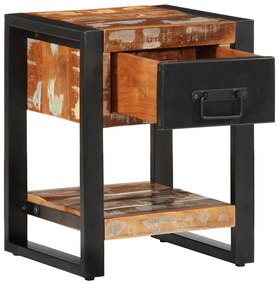 Éjjeli szekrény Többszínű 35x34x45 cm Tömör fa újrahasznosított