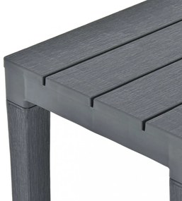 antracitszürke műanyag kerti asztal 2 paddal