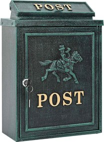 vidaXL Fali Postafiók tárolóval Zöld 29 x 13 x 41 cm Öntött alumínium