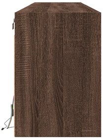barna tölgy színű fali TV-szekrény LED-del 180 x 31 x 45 cm