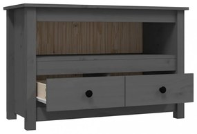 szürke tömör fenyőfa TV-szekrény 79 x 35 x 52 cm