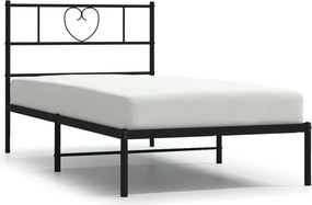 vidaXL fekete fém ágykeret fejtámlával 107 x 203 cm