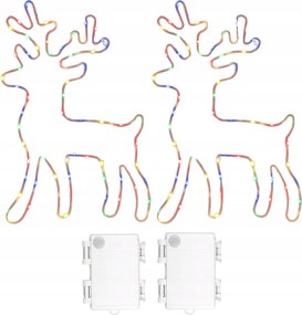 2db Színes Led fények Karácsonyi dekoráció Csillogó rénszarvas 120LED