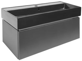 SAT Feel Fürdőszobaszekrény mosdóval 100x30x46 cm antracit matt SATFEEL100ANTU3