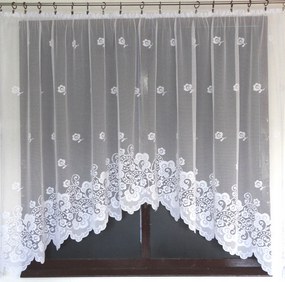 Mg Függöny jacquard 4146 Ív Fehér 280X150 szalaggal