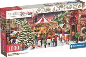 Karácsonyi falu Village 1000 db-os panoráma puzzle Clementoni