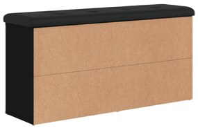 fekete szerelt fa cipőtároló pad 102 x 32 x 50 cm