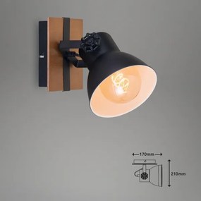 Briloner 2742-015 - Fali spotlámpa RETRO 1xE27/25W/230V fekete
