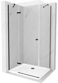 Mexen Roma, zuhanykabin 1 szárnyú ajtóval 100 (ajtó) x 120 (fali) cm, 6 mm átlátszó üveg, fekete profil, vékony zuhanytálca 5 cm fehér, fekete szifon…