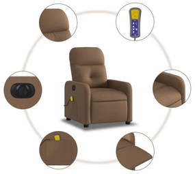 vidaXL barna szövet dönthető elektromos masszázsfotel