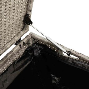 Világosszürke Polyrattan Kerti Tárolóláda 220X50X58 Cm