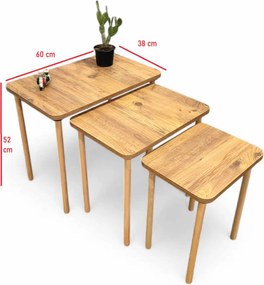 Dohányzóasztal, fenyő, 60 cm – Peka0015-S