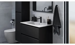 Fürdőszobai szekrény mosdóval MOLDE 80 cm fekete