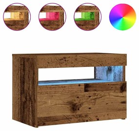 éjjeliszekrény LED fényekkel régi fa 60x35x40 cm gépelt fa