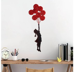 Fali dekoráció 100x34 cm lány fém/moha