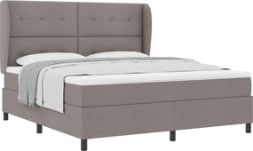 vidaXL Boxrugós ágy matracmal fejtámlával Tópszínű 180 x 200 cm szövet