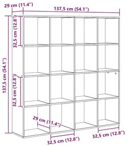 Könyvespolc Musta tammi 137.5 x 29 x 137.5 cm Faanyag
