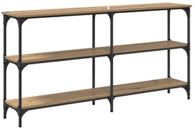 vidaXL Konzolasztal Artisan tölgy 150 x 29 x 75 cm Mérnöki fa és fém