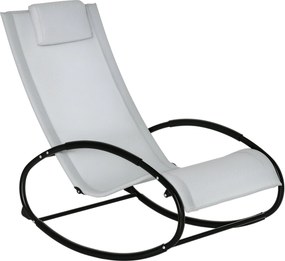 Outsunny Zero Gravity Kerti Hintaszék, Ergonomikus Kerti Fekvőszék Lélegző Anyaggal és Párnával Beltéri és Kültéri Használatra, 105x62x88 cm, Szürke |