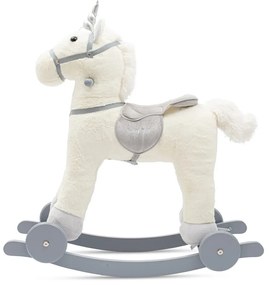 Hintaló játékszer dallammal és kerekekkel Unicorn Baby Mix fehér