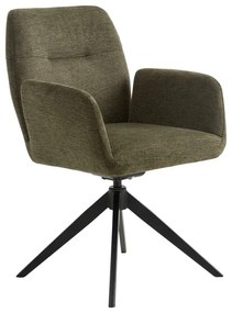 Zöld kárpitozott karfás étkezőfotel Roxana – Unique Furniture