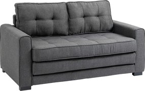 HOMCOM Kihúzható Kanapé 2 Fős Szövet Kanapé Ágy Funkcióval Szürke Gumifából 147,5 x 75 x 85 cm | Aosom