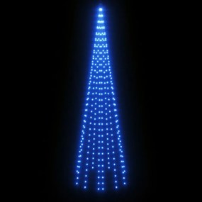 karácsonyfa zászlórúdon 310 kék LED-del 300 cm