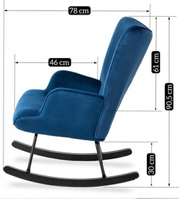 Hintafotel Sötétkék Bársony Kárpittal. ELIS