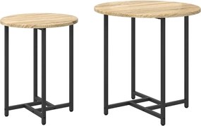 vidaXL Kisasztal készlet 2 pcs Sonoma Tölgy és Fekete