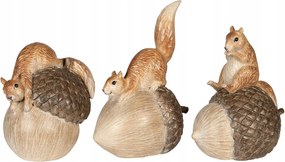 Mókus Figura Makk Dekoráció Őszi Szett 3 Db-os Őszi Dekoráció
