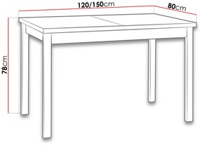 Széthúzható étkezőasztal Deasal 80 x 120 150 I (artisan tölgy + fehér) (2-6 fő részére). 1105365