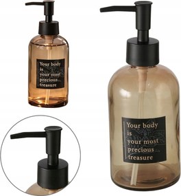 Szappanadagoló üveg barna minimalista design felirattal tágas