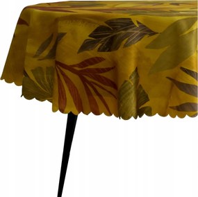 Abrosz Foltálló Ovális 100X300 Asztalra Ovális Fall Sárga Csillogó Levelek