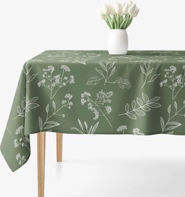 Goldea szögletes terítő 100% pamutvászon - gyógynövény levelek 100 x 100 cm