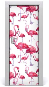Ajtó méretű poszter flamingók 75x205 cm