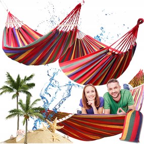 Kerti függőágy 2 személyes XXL 250×150 cm Swing Erősített 280 kg Táska