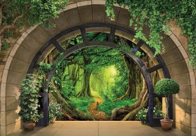 3D fotótapéta gyönyörű hegyek Csúcsok tó kilátás fák Ablak 208 x 146