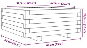 vidaXL viaszbarna tömör fenyőfa kerti virágláda 60 x 60 x 26,5 cm