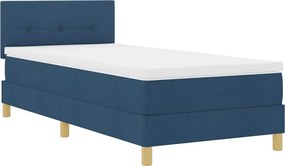 vidaXL LED Box Spring Ágy matracmal leddel Kék 90 x 200 cm szövet