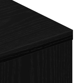 fekete tölgy szerelt fa TV-szekrény kerekekkel 102x34,5x43 cm