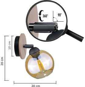 Fali spotlámpa THEA WOOD 1xE27/60W/230V