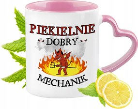 Mechanika Bögre Rózsaszín Szív Alakú Füllel Kávé Ajándék