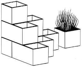 Prosperplast SIERRA SQUARE virágcserép ,beton effekt 38,5 cm antracit