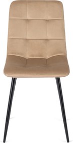 Szék bézs színben, bársony kárpittal PERU